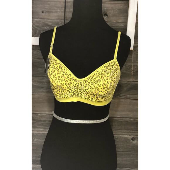 Victoria’s Secret vintage stretch cotton bodyflex yellow leopard print size 36B - Picture 1 of 8